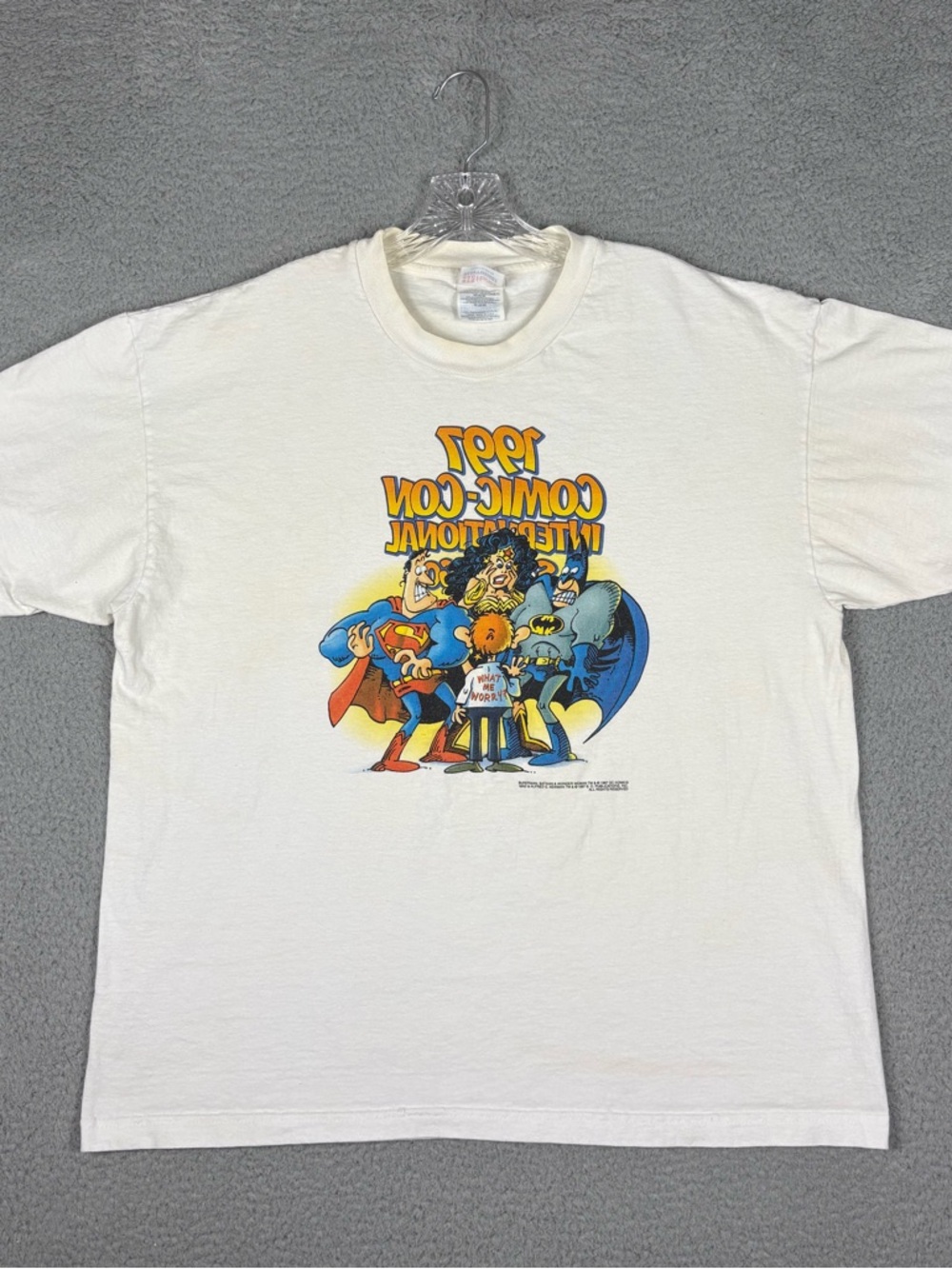 Vtg Sergio Aragones T-shirt Men’s XL Alfed Newman Batman Superman Wonder Woman